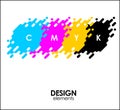 Print CMYK halftone dots design abstract elements Royalty Free Stock Photo