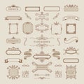 Collection of vintage ornament frame illustration