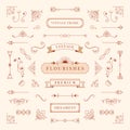 Collection of vintage ornament frame illustration