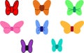 Minnie style Colored Bow tie set, on white background Royalty Free Stock Photo