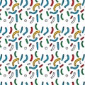 Colorful Confetti Pattern. Memphis Style Funky Abstract Background Royalty Free Stock Photo
