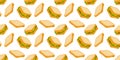 Bright Seamless Cheese Sandwich Pattern. Colorful Flat Vector for Wrapping Paper & Textile Royalty Free Stock Photo
