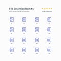Computer system extension file format icon set interface app part 6 vector graphic design illustration for mobile web presentation Royalty Free Stock Photo