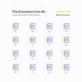 Computer system extension file format icon set interface app part 6 vector graphic design illustration for mobile web presentation