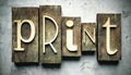 Print concept with vintage letterpress