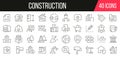 Construction line icons collection. Set of simple icons. Vector illustration Royalty Free Stock Photo
