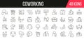 Coworking line icons collection. Set of simple icons. Vector illustration