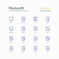 Create new file app icon set interface part 1 vector graphic design illustration for interface mobile web presentation Royalty Free Stock Photo