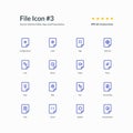 Create new file app icon set interface part 3 vector graphic design illustration for interface mobile web presentation Royalty Free Stock Photo
