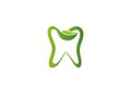 Creative Tooth Green Leaf Logo