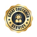 Customer services trust badge and vector design