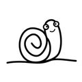 Cute snail line art vector