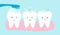 Cute teeth cartoon vector. Tooth brushing concept illustration. Royalty Free Stock Photo