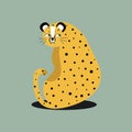 Cute wild cheetah cartoon illustration