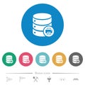 Print Database data flat round icons