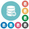 Print Database data flat round icons