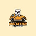 Dog Setter Creative Concep Cartoon Pet Logo