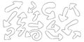 Doodle Arrow icons Set. arrow icon with various directions. hand drawn style. isolated on a white background Royalty Free Stock Photo