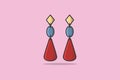 Ear jewelry with gemstone for modern girls vector illustration.