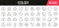 Ecology line icons collection. Set of simple icons. Vector illustration Royalty Free Stock Photo
