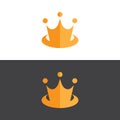 Elegant crown logo in gold oval vector image Royalty Free Stock Photo