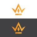 Elegant crown logo in gold vector image Royalty Free Stock Photo