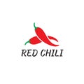 Logo design with red chili icon Royalty Free Stock Photo