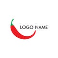 Logo design with red chili icon Royalty Free Stock Photo