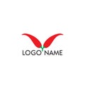 Logo design with red chili icon Royalty Free Stock Photo