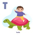 English alphabet with cartoon cute children Royalty Free Stock Photo