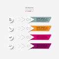 Explaining the working structure through the square obtuse design presentation and analysis of work. vector infographic