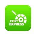 Print express icon green vector Royalty Free Stock Photo