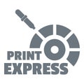 Print express logo, simple style Royalty Free Stock Photo