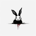 Minimalist Black And White Rabbit: A Pop Culture Mash-up