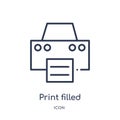 print filled interface tool icon from user interface outline collection. Thin line print filled interface tool icon isolated on