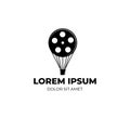 Film Reel and hot air balloon logo double meaning logo design concept