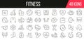 Fitness line icons collection. Set of simple icons. Vector illustration Royalty Free Stock Photo