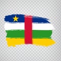 Flag Central African Republic from brush strokes. Flag ICentral African Republic on transparent background for your web site desig Royalty Free Stock Photo