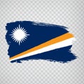 Flag Marshall Islands from brush strokes. Flag of Marshall Islands on transparent background for your web site design, logo, app,