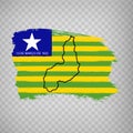 Flag of Piaui from brush strokes. Blank map of Piaui. Federal Republic of Brazil. High quality map and flag Piaui on transparen