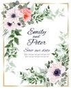 Floral card for wedding invitations.