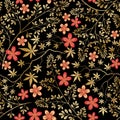Floral seamless pattern. Flower decorative tile background. Royalty Free Stock Photo