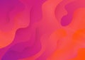 Fluid shapes gradient orange pink purple background vector illustraation.Abstract geometric dynamic wave concept design. Royalty Free Stock Photo