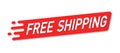 Free shipping red advertisement label, Special offer promotion price tag, Isolated on white background, Vector illustration. Royalty Free Stock Photo