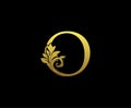 Golden Letter O Logo Icon . Initial Letter O Design Vector