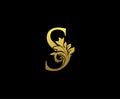 Golden Letter S Logo Icon . Initial Letter S Design Vector