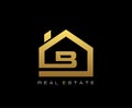 Golden B House Logo Icon Design Royalty Free Stock Photo