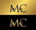 Golden MC Luxury Logo Icon, Vintage Gold MC Letter Logo