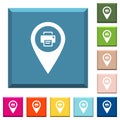 Print GPS map location white icons on edged square buttons