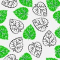 print green happy leaf nature Seamless pattern